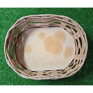 Pyrex Wicker Basket Casserole 702 Carrier W/Leather Handles Made USA No Dish